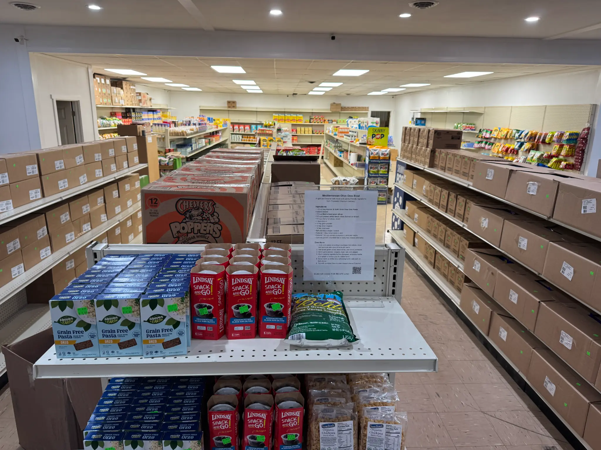 Charleston Discount Grocery store interior showing shelves and inventory